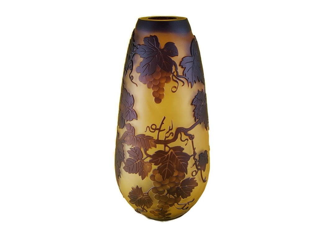 [LA-45985] Vase Kameoglas Cameoglas Weinrebe Bild 3