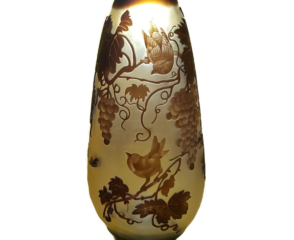 [LA-45985] Vase Kameoglas Cameoglas Weinrebe Bild 7