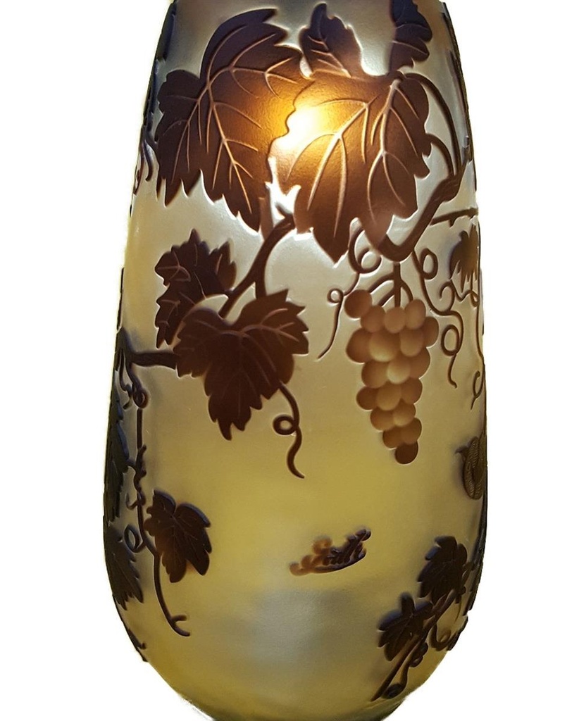 [LA-45985] Vase Kameoglas Cameoglas Weinrebe Bild 9
