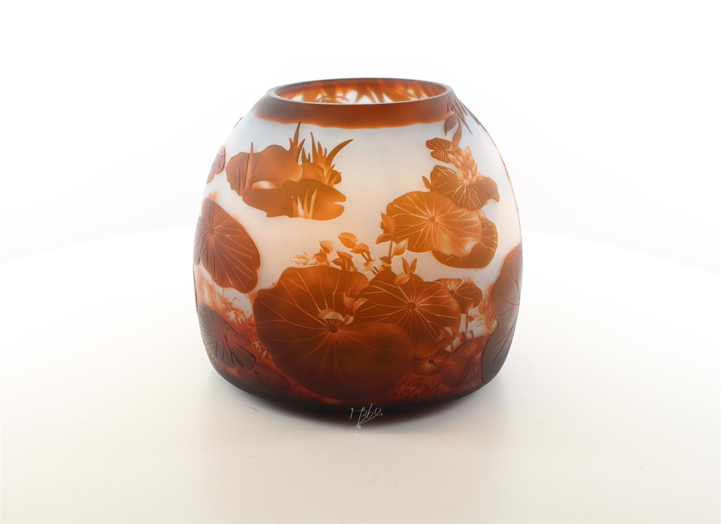 [LA-45987] Vase Kameeglas Seerosenteich Bild 6