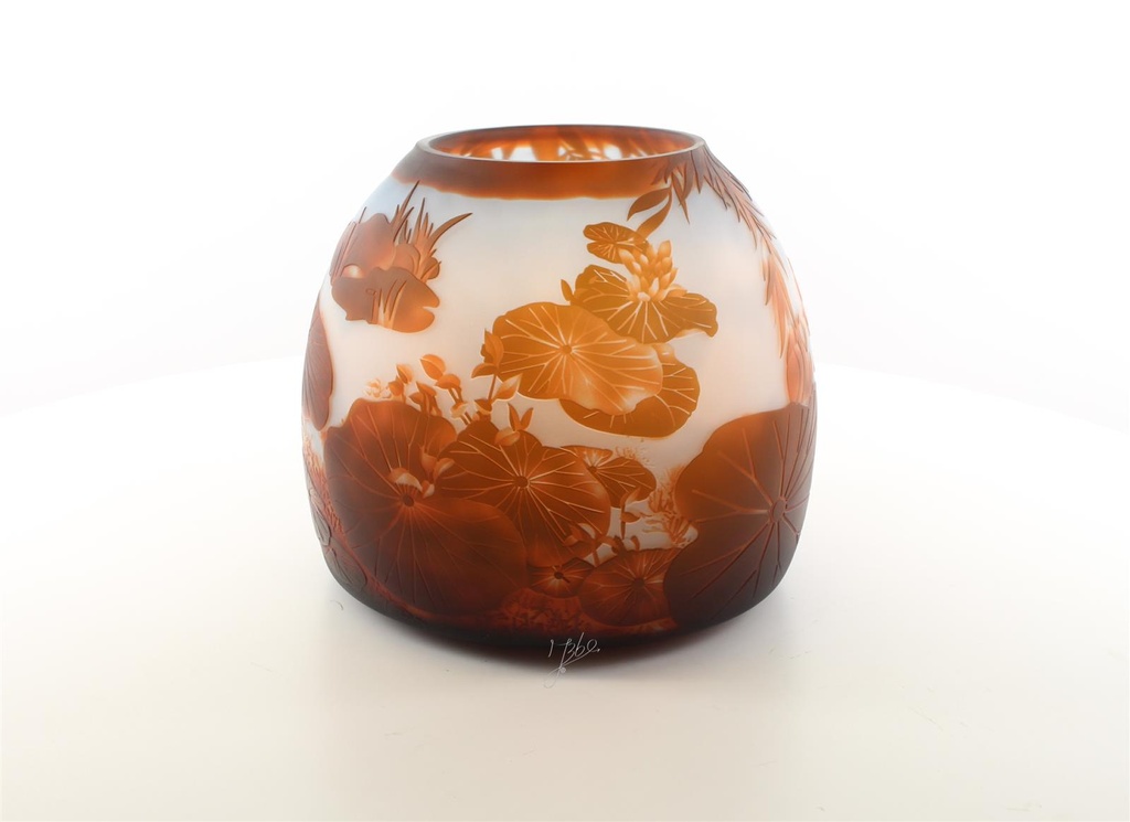 [LA-45987] Vase Kameeglas Seerosenteich Bild 7