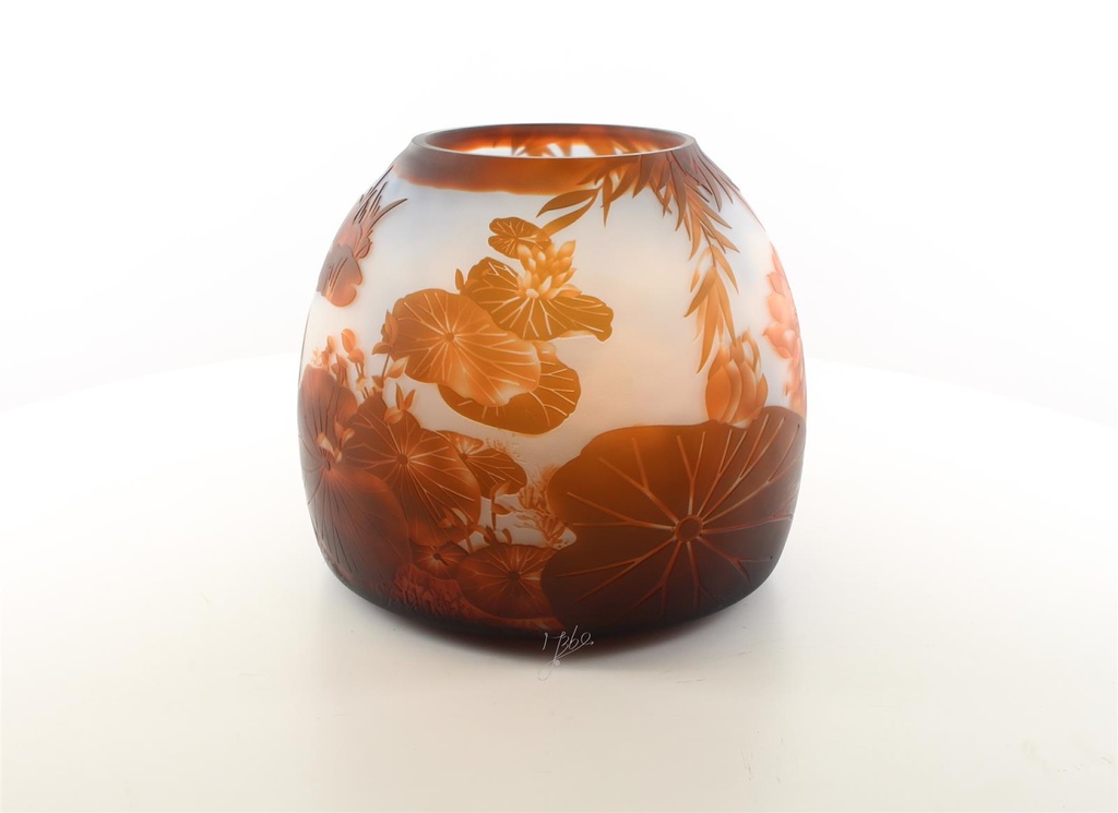 [LA-45987] Vase Kameeglas Seerosenteich Bild 8