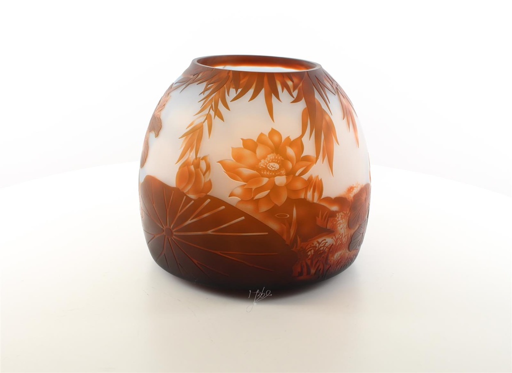 [LA-45987] Vase Kameeglas Seerosenteich Bild 11