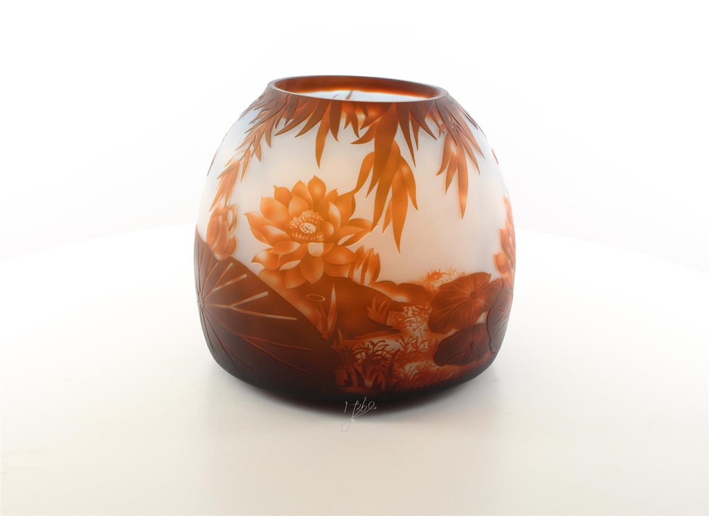 [LA-45987] Vase Kameeglas Seerosenteich Bild 12