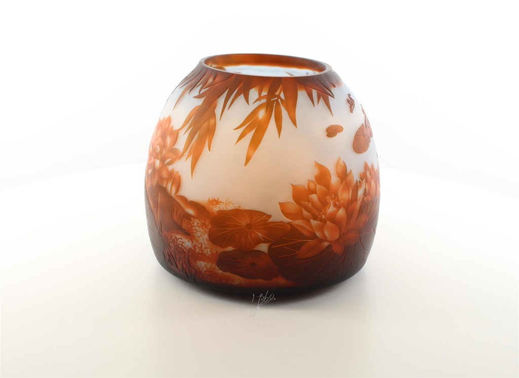 [LA-45987] Vase Kameeglas Seerosenteich Bild 14