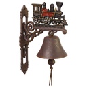 [LA-49324] Wandglocke Türglocke Türklopfer Figürchen Gusseisen Lokomotive Zug rot 34 cm Bild 2