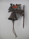 [LA-49324] Wandglocke Türglocke Türklopfer Figürchen Gusseisen Lokomotive Zug rot 34 cm Bild 4