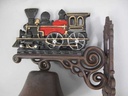 [LA-49324] Wandglocke Türglocke Türklopfer Figürchen Gusseisen Lokomotive Zug rot 34 cm Bild 6
