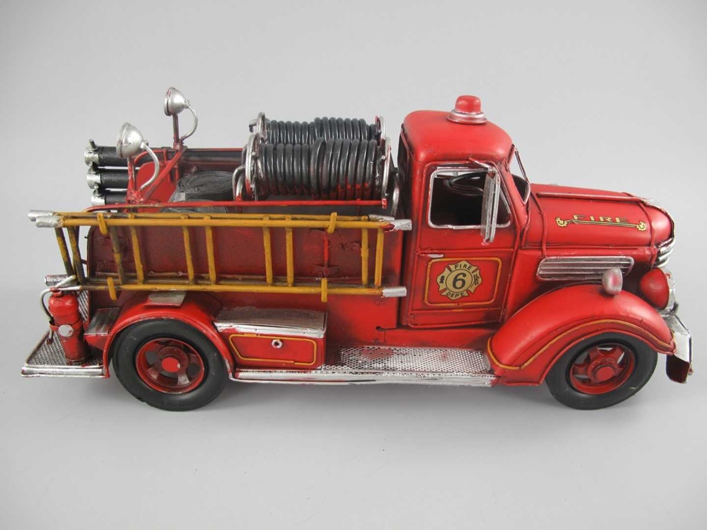 [LA-60033] Figur Skulptur Blechmodell Blechauto Modellauto Nutzfarzeug Feuerwehrwagen Bild 4