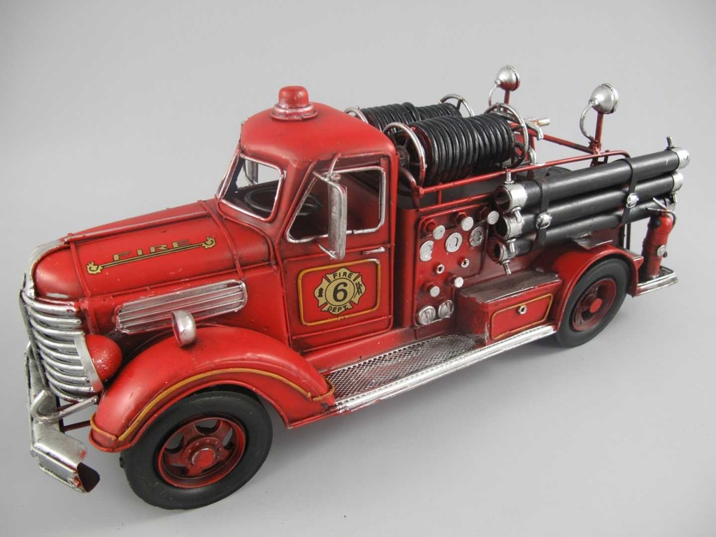 [LA-60033] Figur Skulptur Blechmodell Blechauto Modellauto Nutzfarzeug Feuerwehrwagen Bild 7