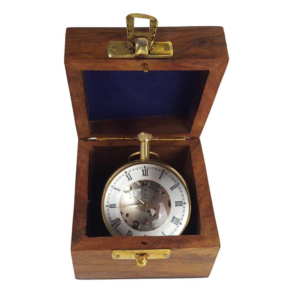 [LA-63724] Messing Kugeluhr mit Mechanischem Uhrwerk in Holzbox #63724 Bild 3