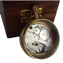 [LA-63724] Messing Kugeluhr mit Mechanischem Uhrwerk in Holzbox #63724 Bild 4