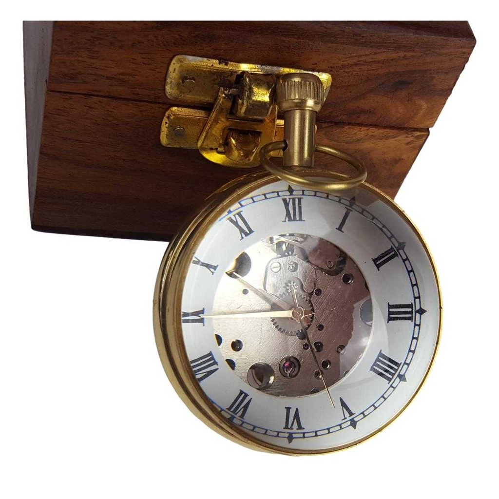 [LA-63724] Messing Kugeluhr mit Mechanischem Uhrwerk in Holzbox #63724 Bild 5