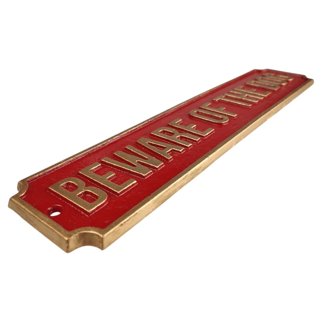 [LA-82613] Wandschild Wandplakette Gusseisen Beware Of The Dog Bild 3