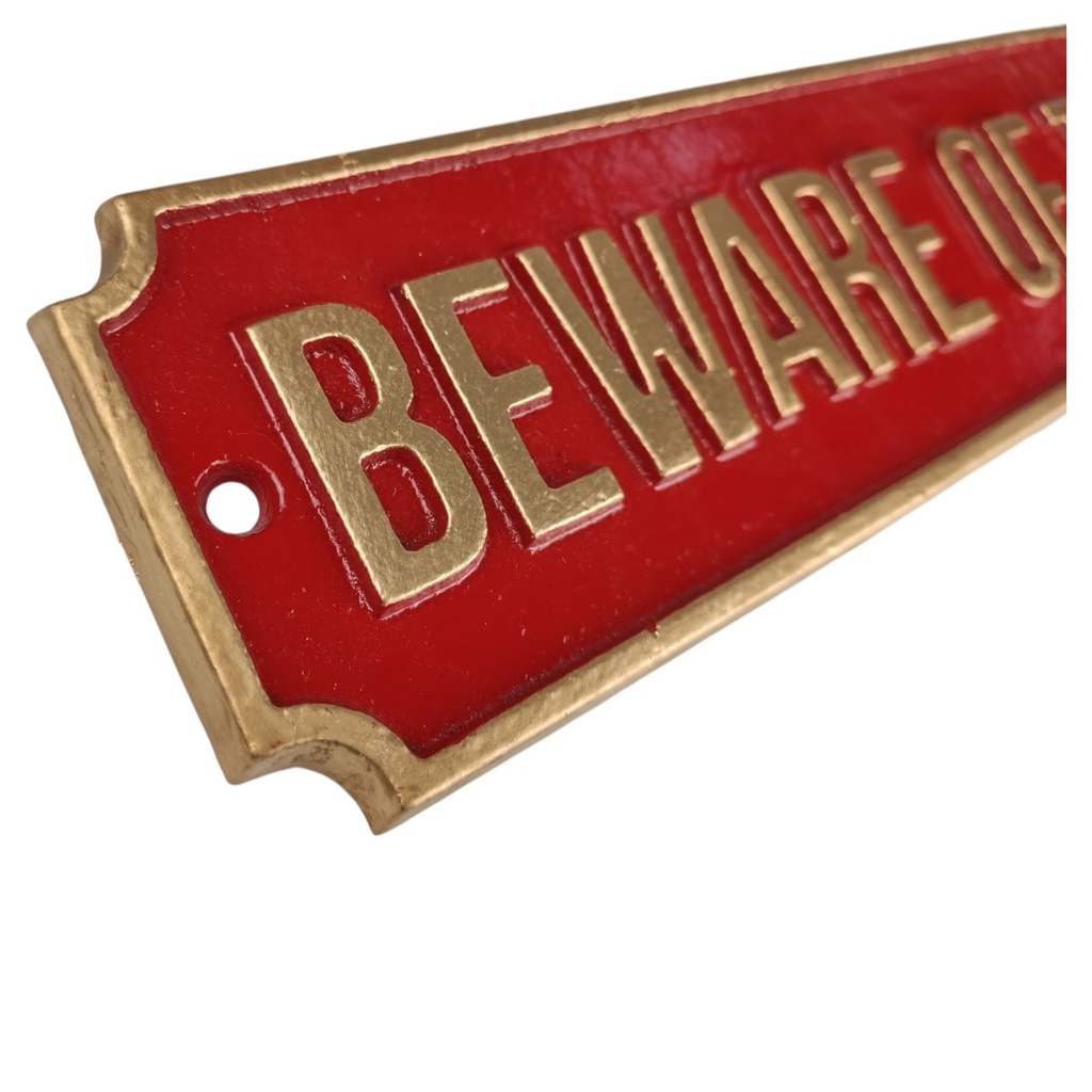 [LA-82613] Wandschild Wandplakette Gusseisen Beware Of The Dog Bild 5