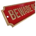 [LA-82613] Wandschild Wandplakette Gusseisen Beware Of The Dog Bild 5