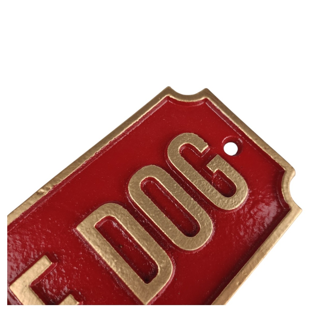 [LA-82613] Wandschild Wandplakette Gusseisen Beware Of The Dog Bild 6