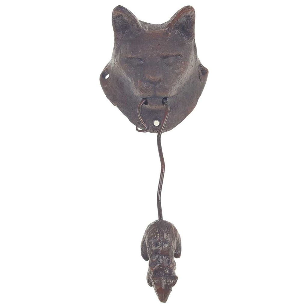 [LA-82780] Wandglocke Türglocke Türklopfer Gusseisen Katze und Maus Bild 3