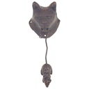 [LA-82780] Wandglocke Türglocke Türklopfer Gusseisen Katze und Maus Bild 3