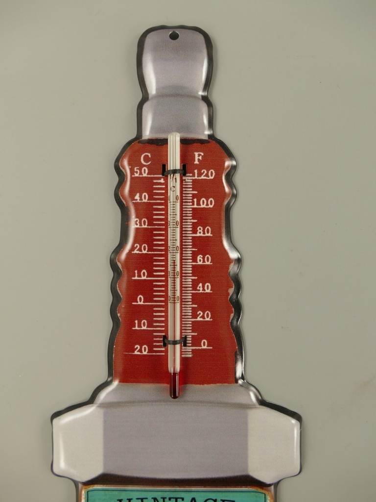 [LA-85633] Thermometer Eisen Vintage Zündkerzen H.38x13cm Bild 2