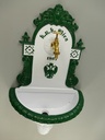 [LA-85839] Wandbrunnen 1867 Alu Guß weiß/grün H.72cm Bild 2