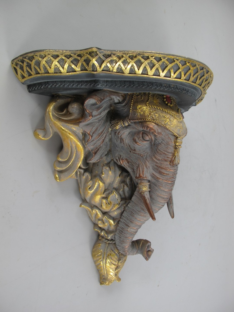 [LA-86005] Wandkonsole Elefant Polystein H.31x33cm Bild 4