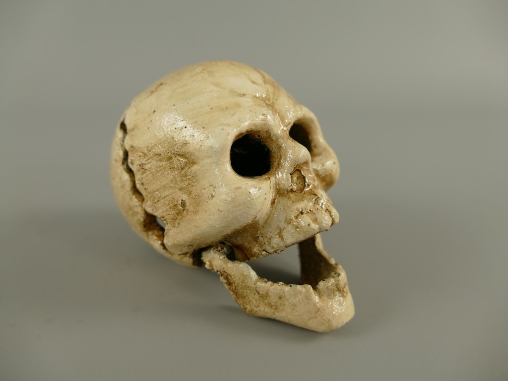 [LA-86035] Totenkopf Flaschenöffner Eisen weiß H.5x7cm Bild 2