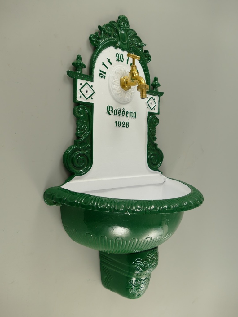 [LA-86101] Wandbrunnen 1926 Alu Guß grün/weiß H.72cm Bild 3