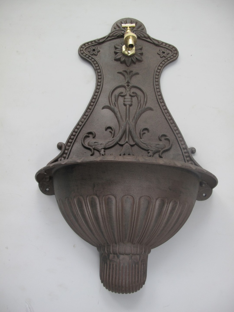 [LA-86501] Wandbrunnen Alu Guß rustikal braun H.65cm Bild 3