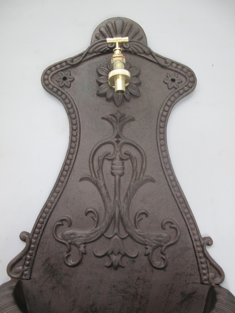 [LA-86501] Wandbrunnen Alu Guß rustikal braun H.65cm Bild 4