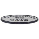 [LA-97040] Wandschild Wandplakette Gusseisen oval - Please close the Gate Bild 2