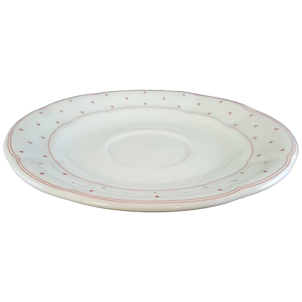 [45813125] Untertasse für Kaffee 15,2 cm Marienbad Ingres Weiss Rote Rauten Bild 2