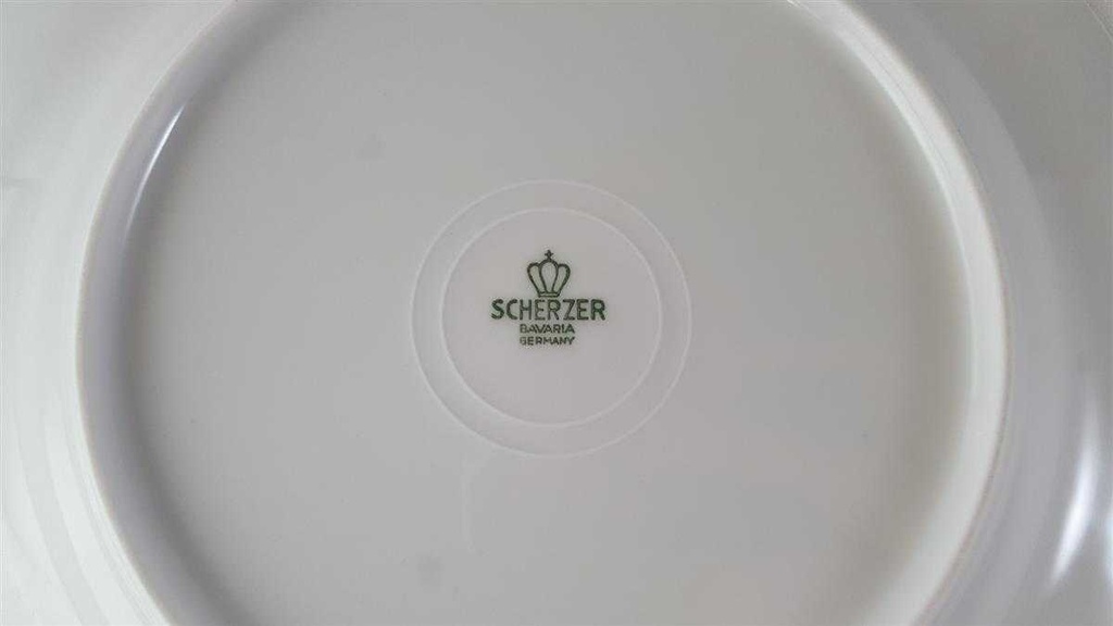 [45813172] Kuchenteller Dessertteller Frühstücksteller 19,8 cm Zeh Scherzer Reliefdekor Platinrand Weiß gebraucht - gut Bild 4