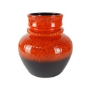 [458138219] Vintage Keramik Blumenvase Orange-Braun H 17,5 D 16 cm Bild 3