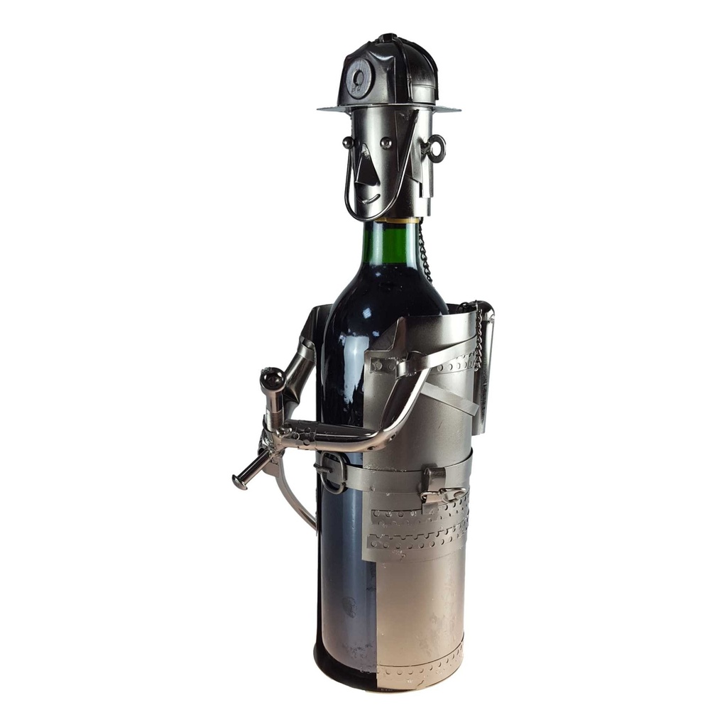 [2119061] Flaschenhalter für Weinflasche Metall Feuerwehrmann Bild 3