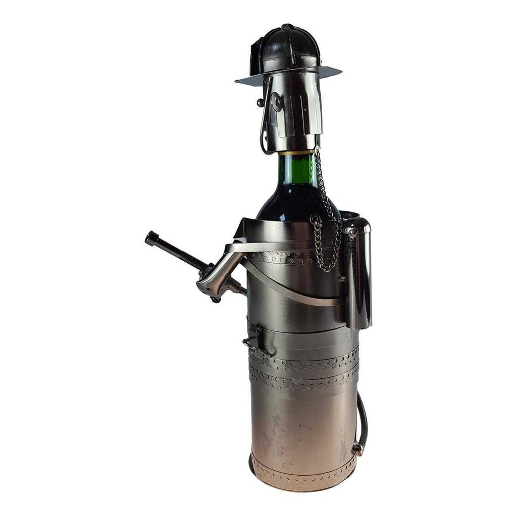 [2119061] Flaschenhalter für Weinflasche Metall Feuerwehrmann Bild 4