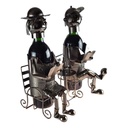 [2119062] Flaschenhalter Für 2 Flaschen Metall Mann am Tisch Schwarz Bild 5