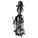 [2119063] Flaschenhalter für Weinflasche Mann Jäger mit Hund Gewehr Metall 15x25x15cm Bild 2