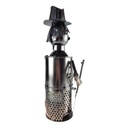 [2119063] Flaschenhalter für Weinflasche Mann Jäger mit Hund Gewehr Metall 15x25x15cm Bild 4