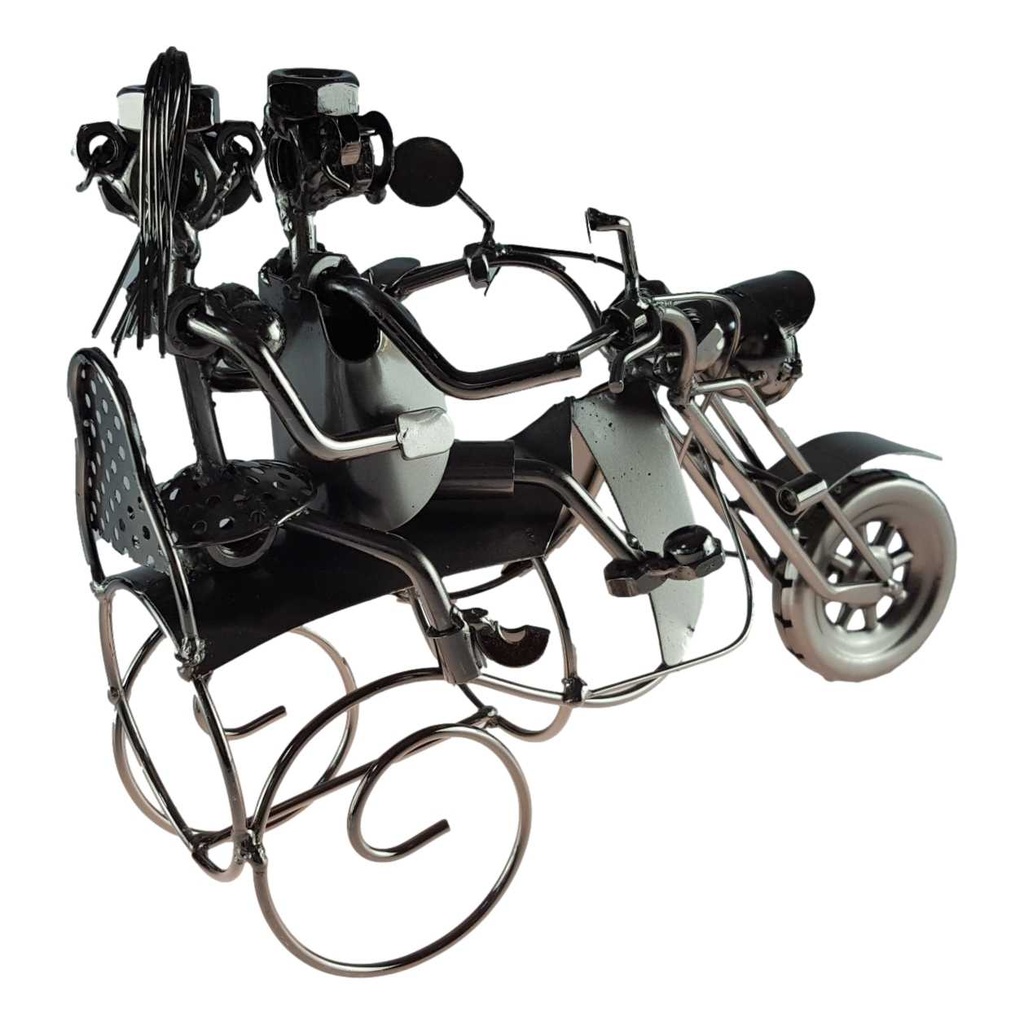 [2119064] Flaschenhalter für Bierflasche Paar auf Motorrad aus Metall (B/H/T) 26x20x10cm Bild 4