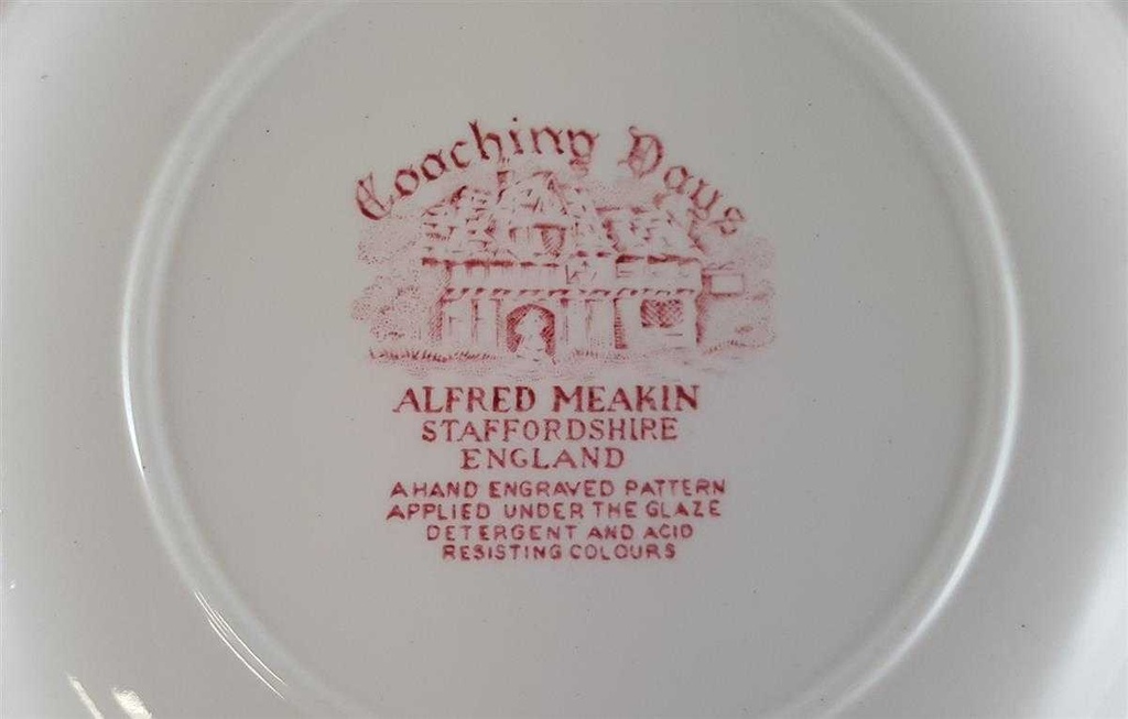 [458140292] Suppenteller 22,7 cm Alfred Meakin Coaching Days Rot gebraucht - sehr gut Bild 4