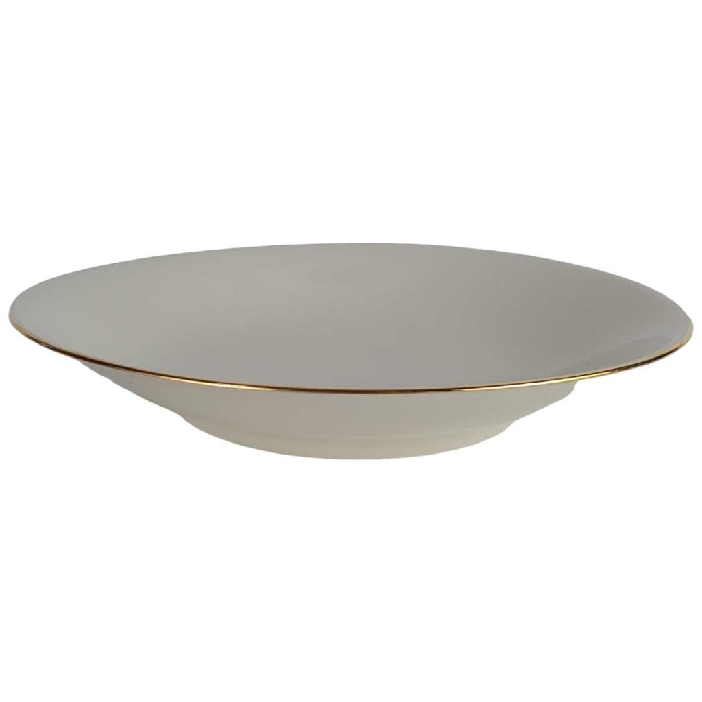 [458142491] Suppenteller Speiseteller Goldrand 22,2 cm Bareuther elfenbein 551 Bavaria gebraucht - gut Bild 2