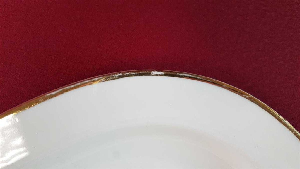 [45815046] Servierplatte Speiseplatte Fleischplatte Steakplatte groß Goldrand 38,5x24,6 cm Seltmann Weiden Vohenstrauß Elfenbein 3 mm Beige gebraucht - gut Bild 3