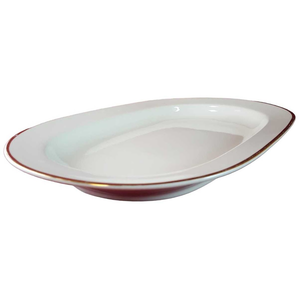 [45815047] Servierplatte Speiseplatte Fleischplatte Steakplatte mittelgroß Goldrand 34x21,7 cm Seltmann Weiden Vohenstrauß Elfenbein 3 mm Beige gebraucht - gut Bild 2