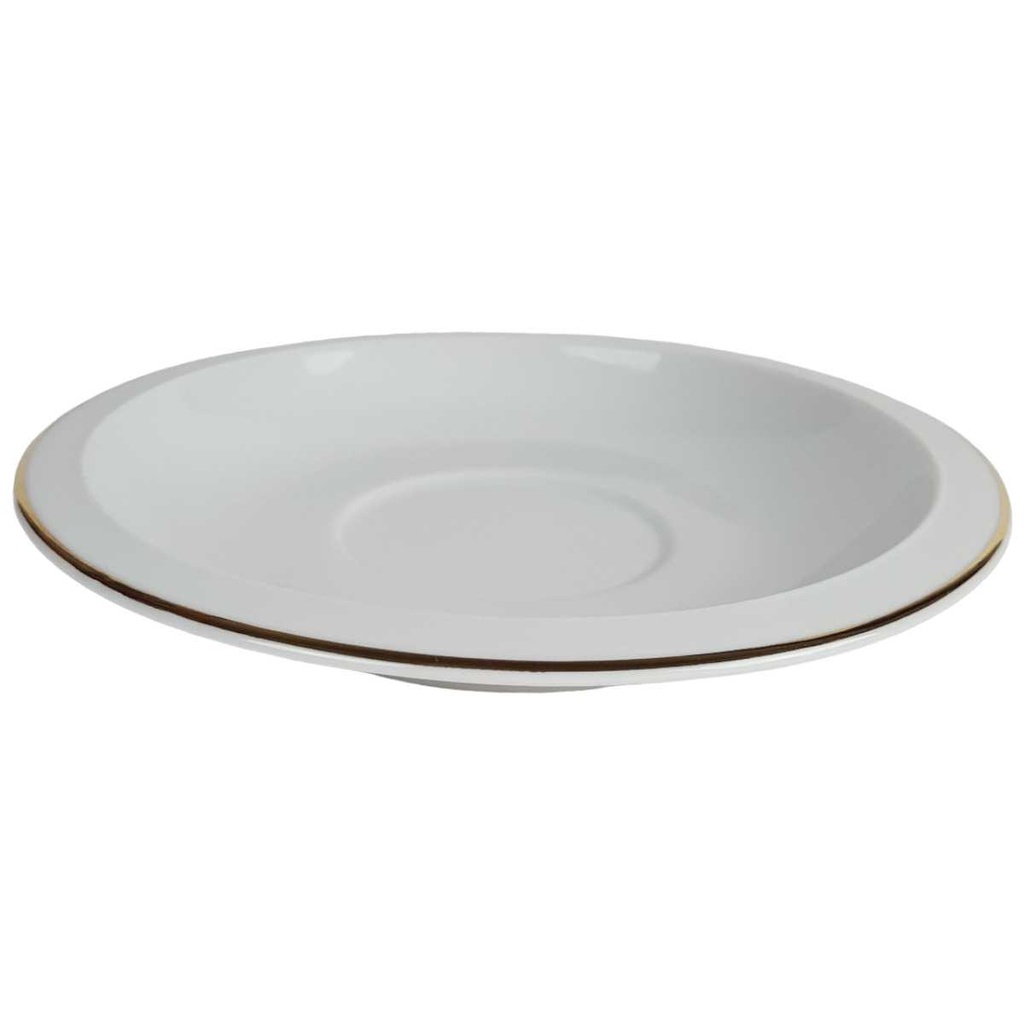 [458164373] Untertasse Goldrand 15,8 cm Burg Lindau Weiß gebraucht - gut Bild 2