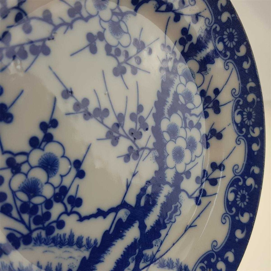 [458168299] Kuchenteller Dessertteller 18,5 cm Japan China Kirschblüte Blau gebraucht - gut Bild 3