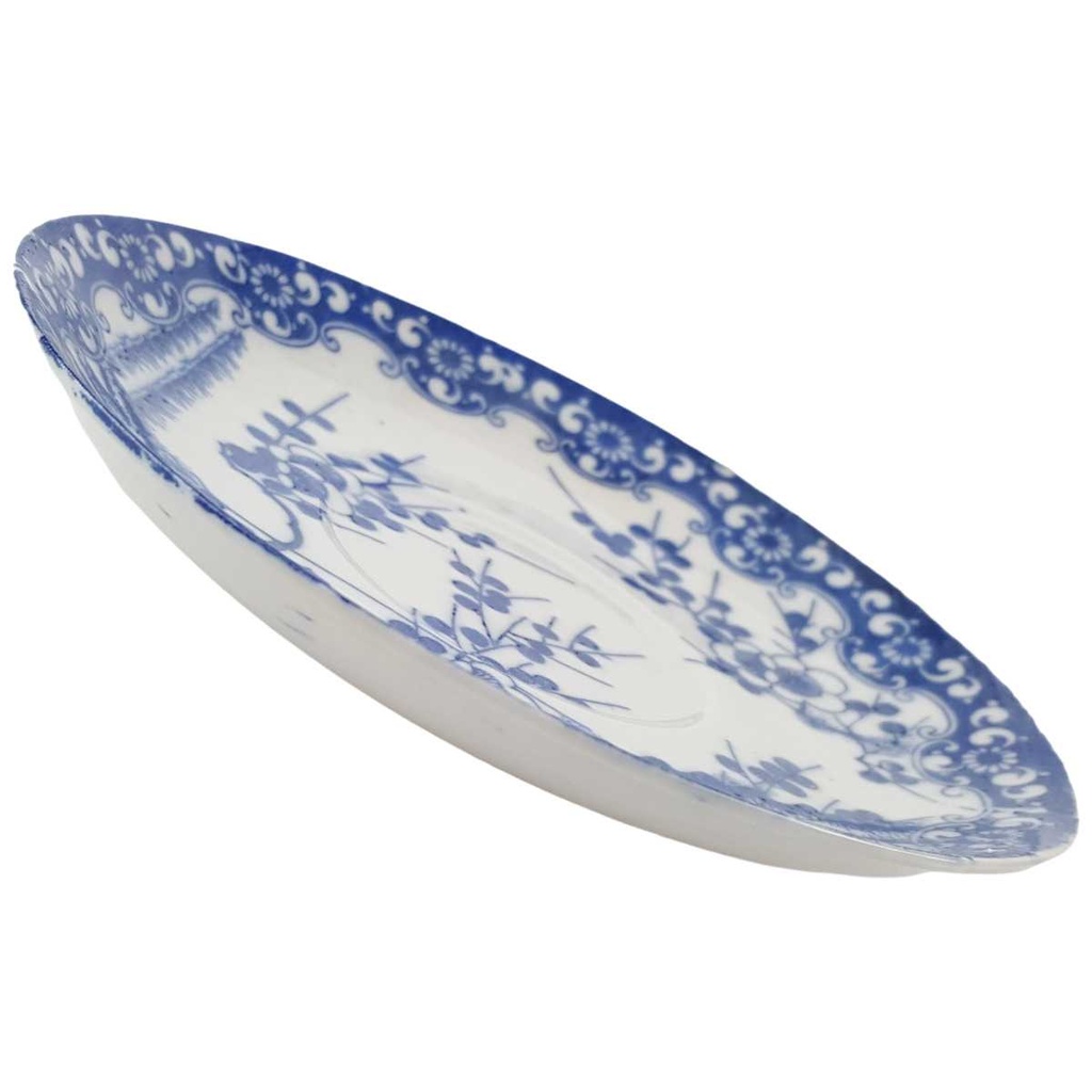 [458168301] Untertasse für Tee ohne Stempel 13 cm Japan China Kirschblüte Blau gebraucht - gut Bild 2