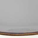 [458168450] Servierplatte Goldrand 31,5x21,2 cm Bareuther Waldsassen geriffelt Blauband Weiß gebraucht - gut Bild 6