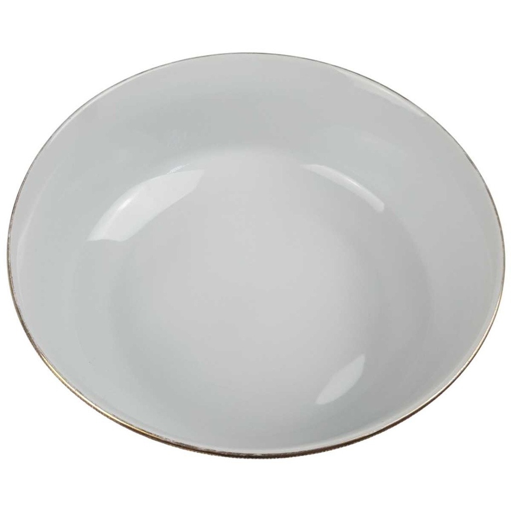 [458168452] Schüssel Goldrand 20,7 cm Bareuther Waldsassen geriffelt Blauband Weiß gebraucht - gut Bild 2