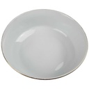 [458168452] Schüssel Goldrand 20,7 cm Bareuther Waldsassen geriffelt Blauband Weiß gebraucht - gut Bild 2
